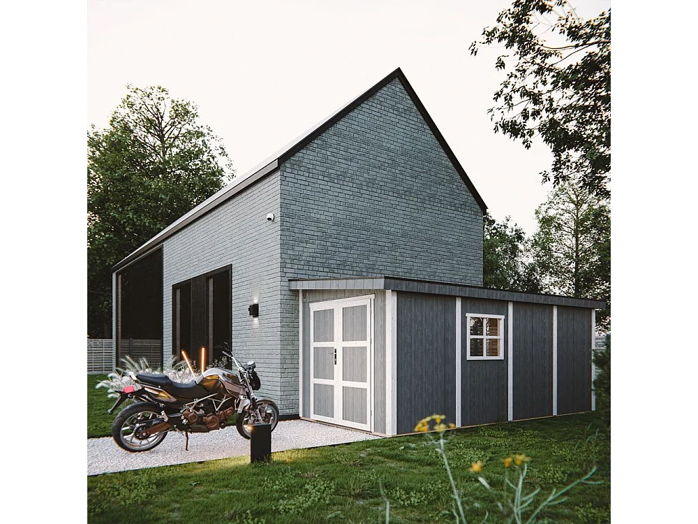 Casetta da giardino di qualità premium - 11.47 m² / H231x248x530 cm - M940-TUNDRA GREY