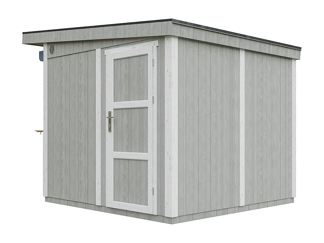Grand stand marché avec comptoir - 5,9 m2 H240x248x305 cm - construction de panneaux LP Smartside - M950-TUNDRA GREY