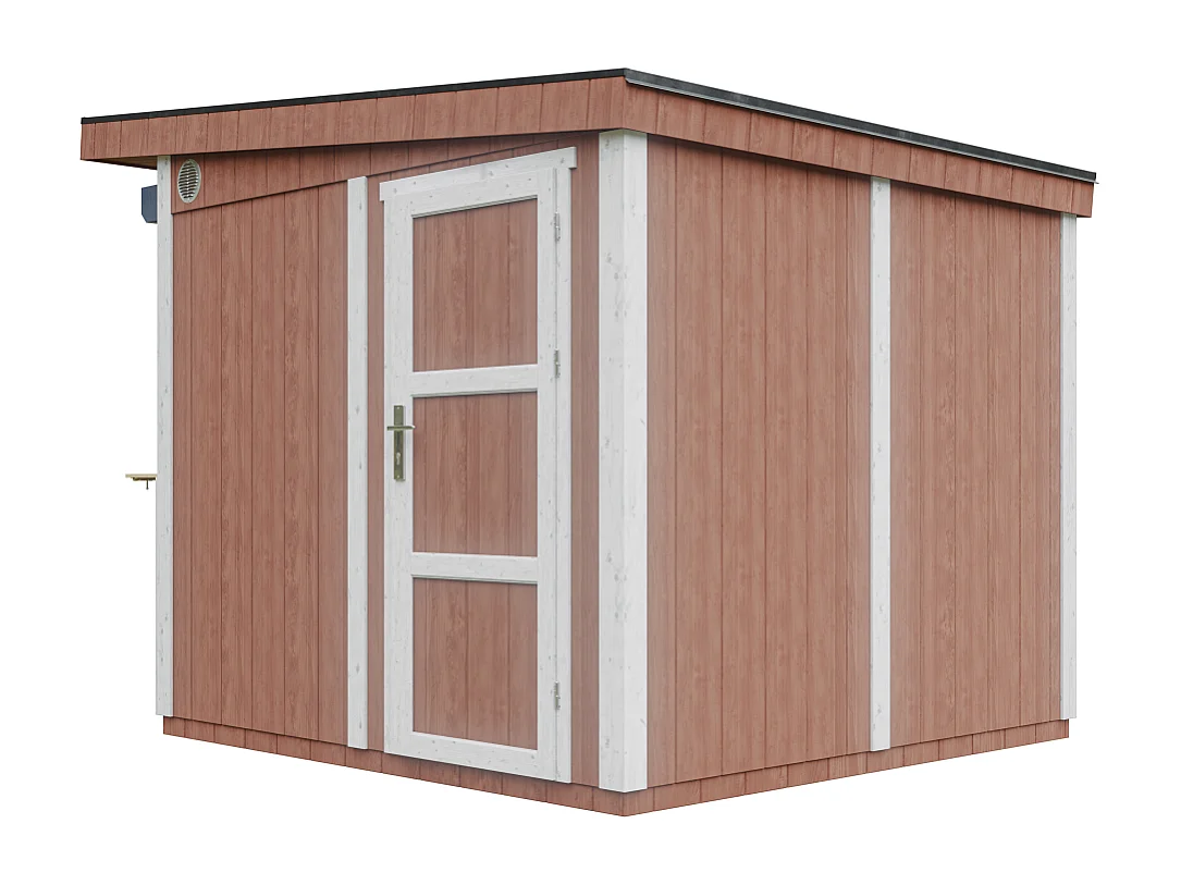 Grand stand marché avec comptoir - 5,9 m2 H240x248x305 cm - construction de panneaux LP Smartside - M950-REDWOOD RED