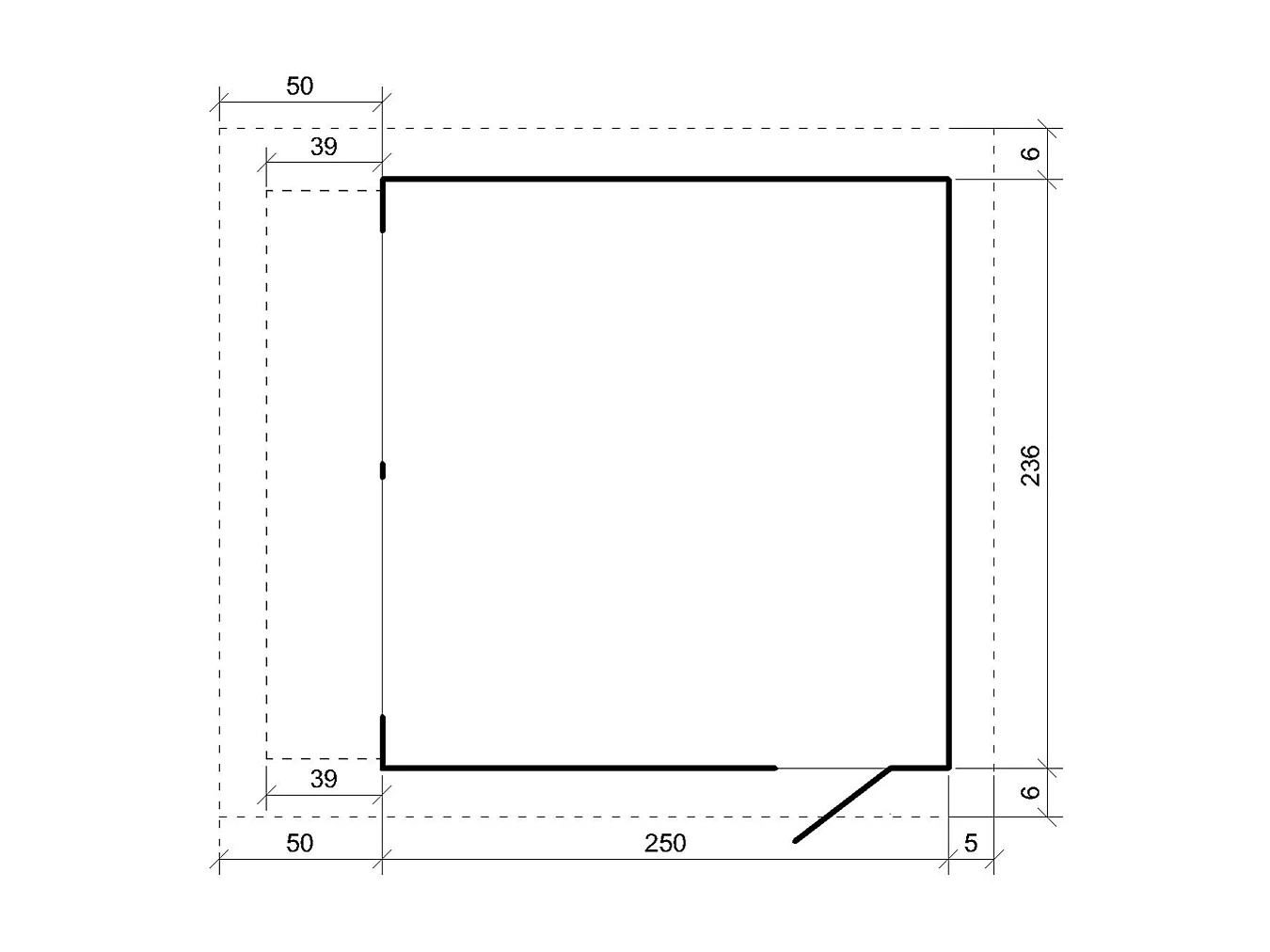 Grand stand marché avec comptoir - 5,9 m2 H240x248x305 cm - construction de panneaux LP Smartside - M950-REDWOOD RED