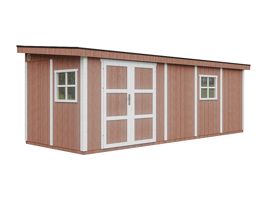 Casetta da giardino di qualità premium - 14.30 m² / H231x248x648 cm - M941-REDWOOD RED