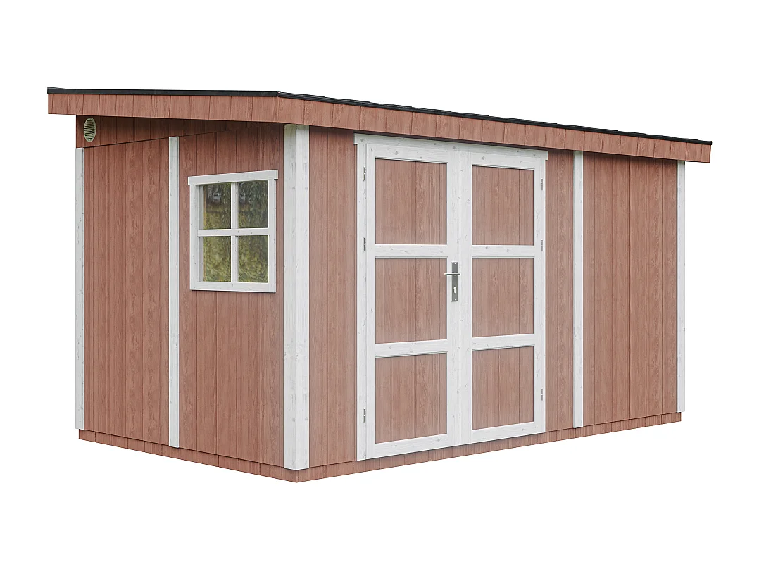 Gartenhaus premium qualität - 8.68 m² / H231x248x412 cm - M939-REDWOOD RED