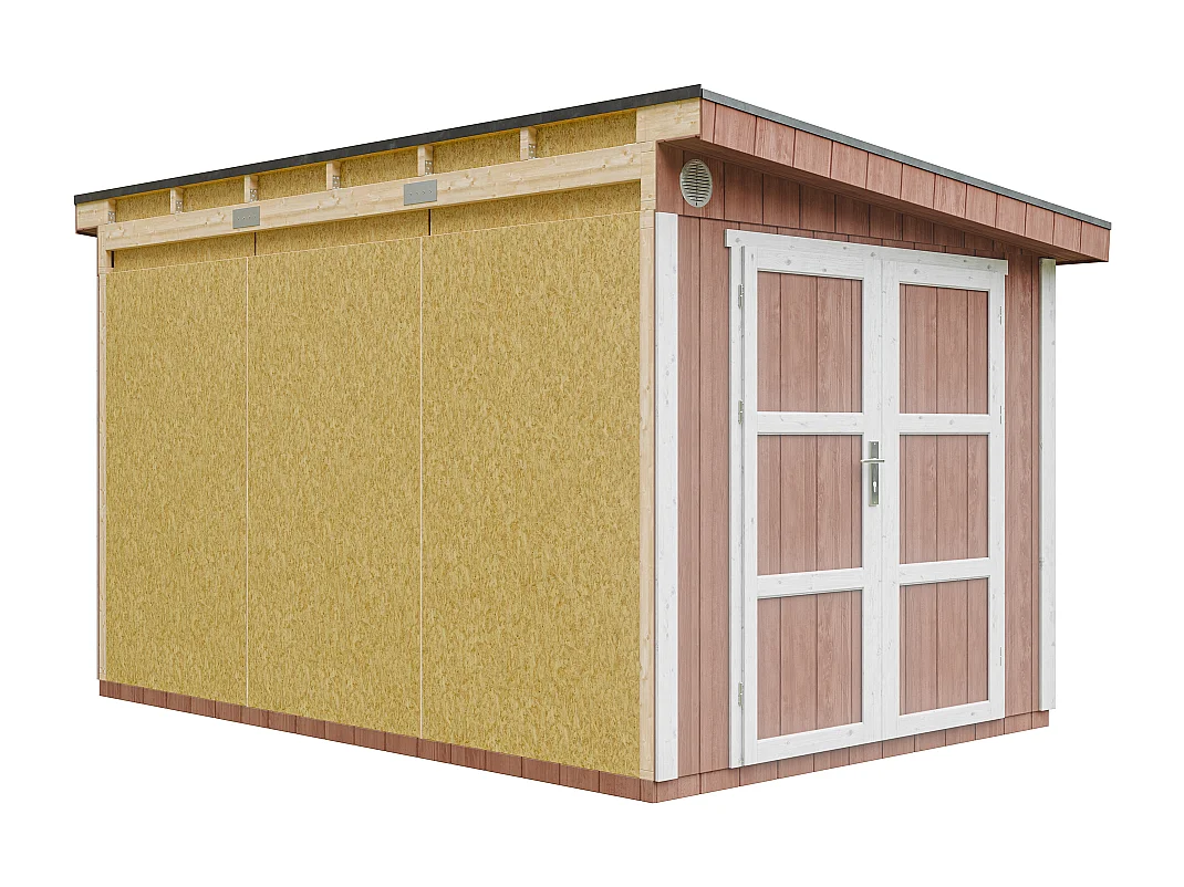Gartenhaus premium qualität - 8.68 m² / H231x248x412 cm - M939-REDWOOD RED