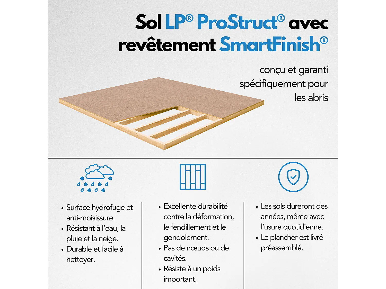 Grand stand marché avec comptoir - 5,9 m2 H240x248x305 cm - construction de panneaux LP Smartside - M950-HARVEST HONEY