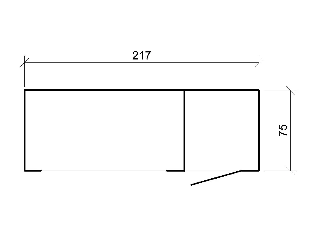 Abri à bûches extérieur - 75 x 217 x H159 cm - abri à outils et bûches - 1,09 m² + 0.53 m² - M981