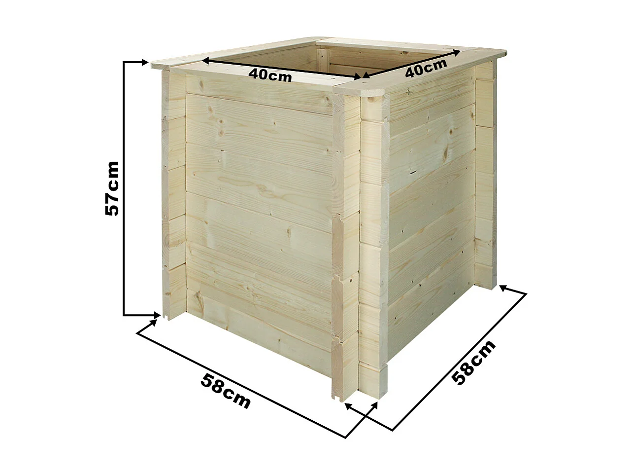 Houten buitenmoestuin - 58x58xH57 cm - M618-1