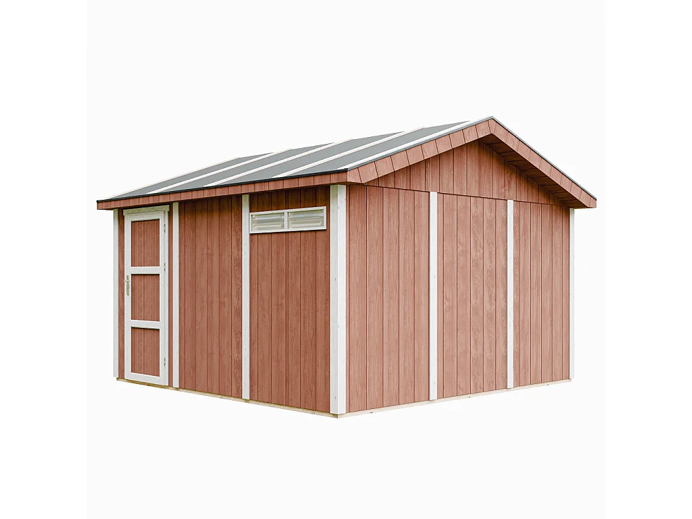 Premium kwaliteit garage - 13 m² / L378xl412 cm - M990B-REDWOOD RED
