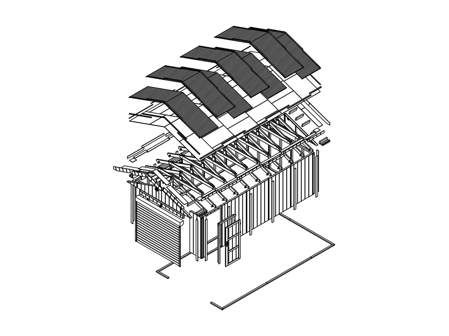Garage premium qualität - 21 m²/ L378xB648 cm - M992B-CAVERN STEEL