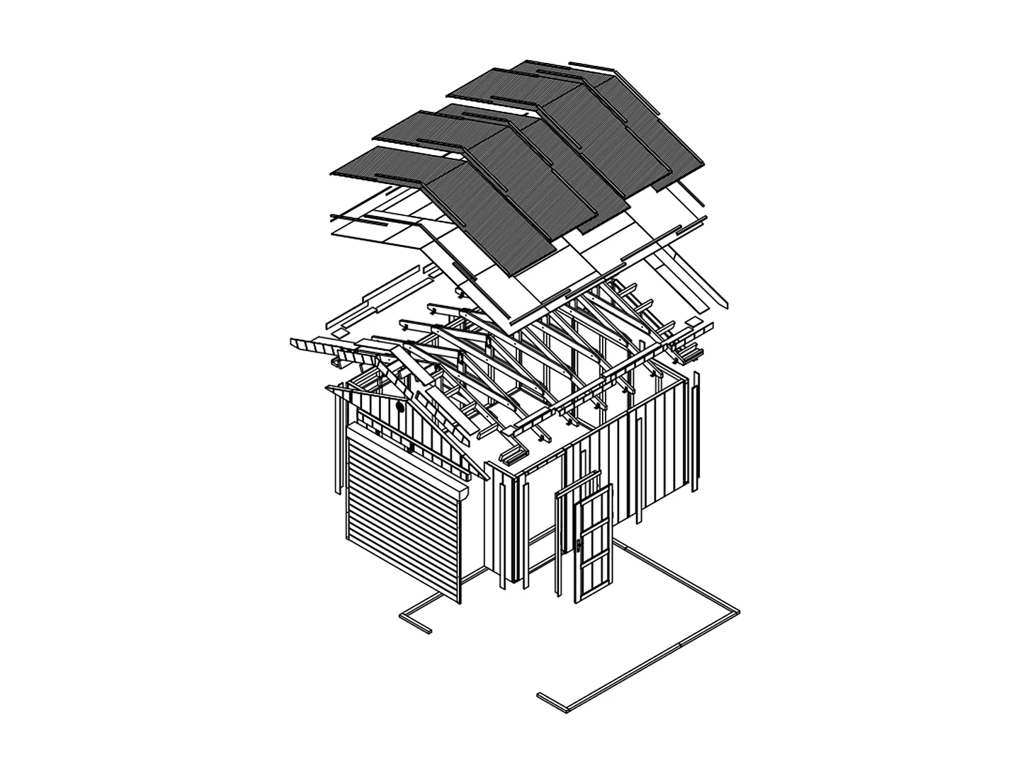 Garage premium qualität - 13 m² / L378xB412 cm - M990B-TUNDRA GREY