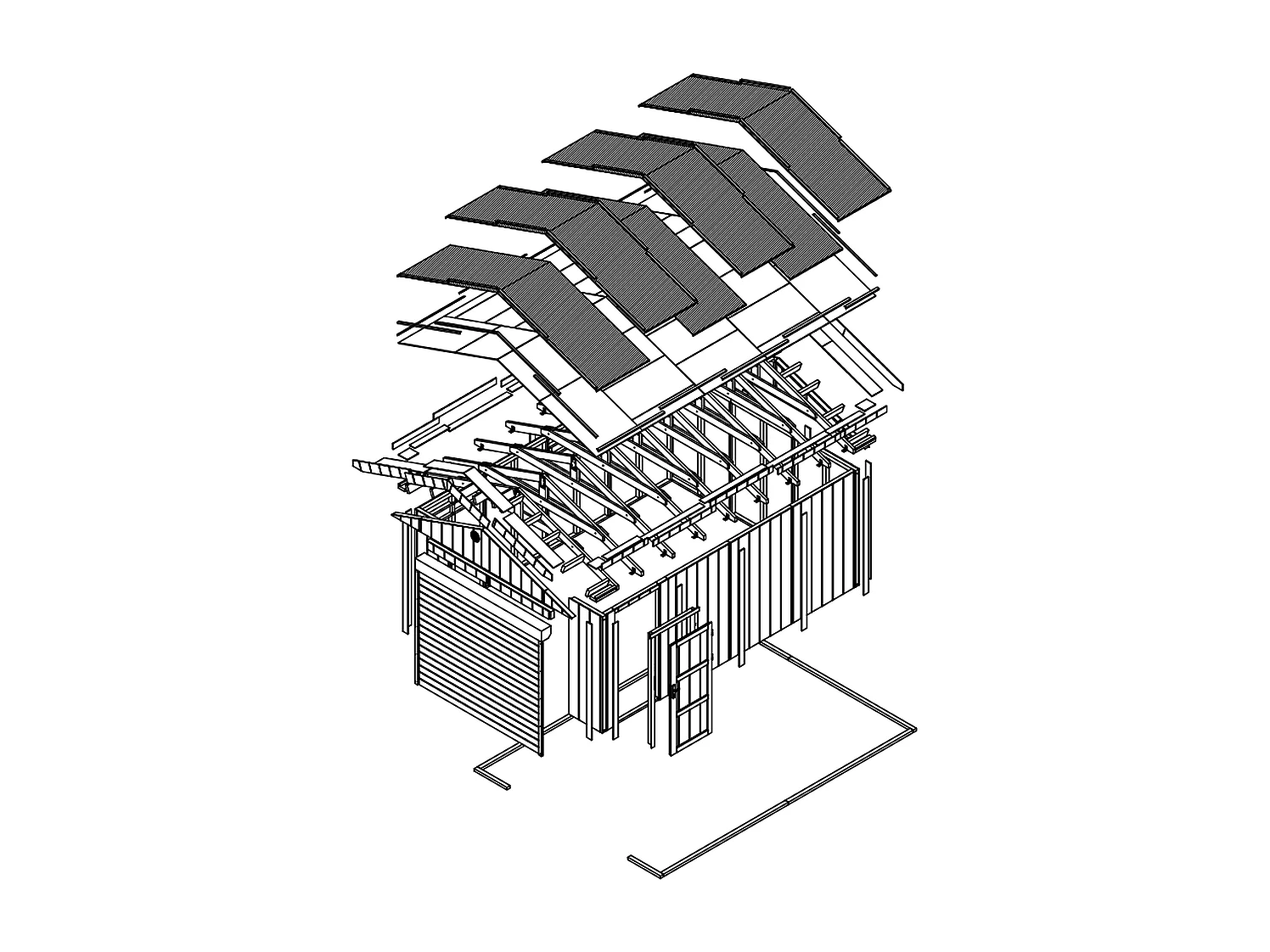 Garage premium qualität - 17 m² / L378xB530 cm - M991B-CAVERN STEEL