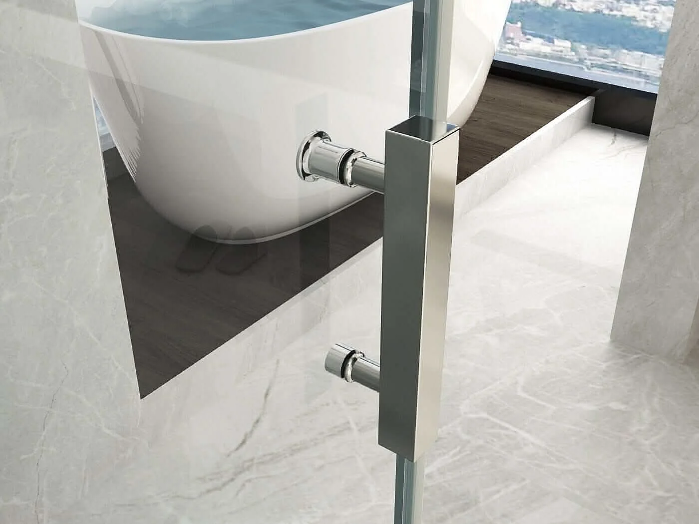 Box Doccia Anta Battente Cristallo 8mm Trasparente H195 - Aries 2.0 - 70x90