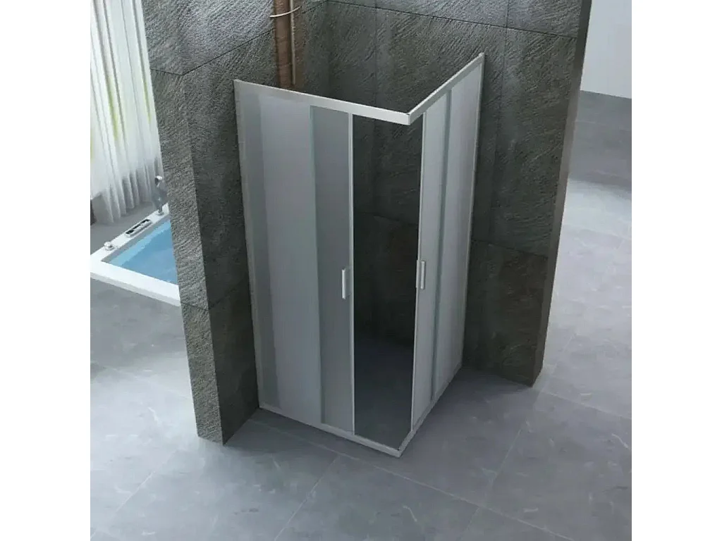 Box Doccia H190 Cristallo Opaco Anticalcare 6mm Doppia Anta Scorrevole - 90x120