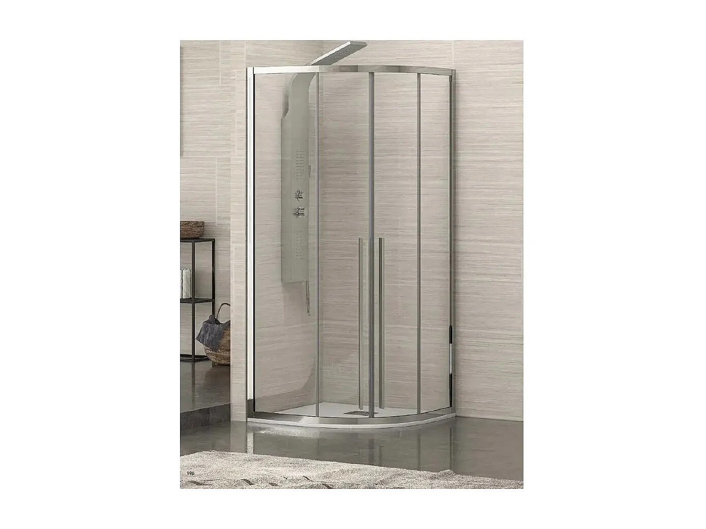 Box Doccia Semicircolare 8mm Anticalcare H200 Anta Scorrevole - 79.5x79.5