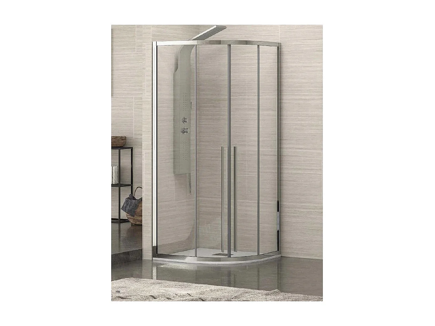 Box Doccia Semicircolare 8mm Anticalcare H200 Anta Scorrevole - 89.5x89.5