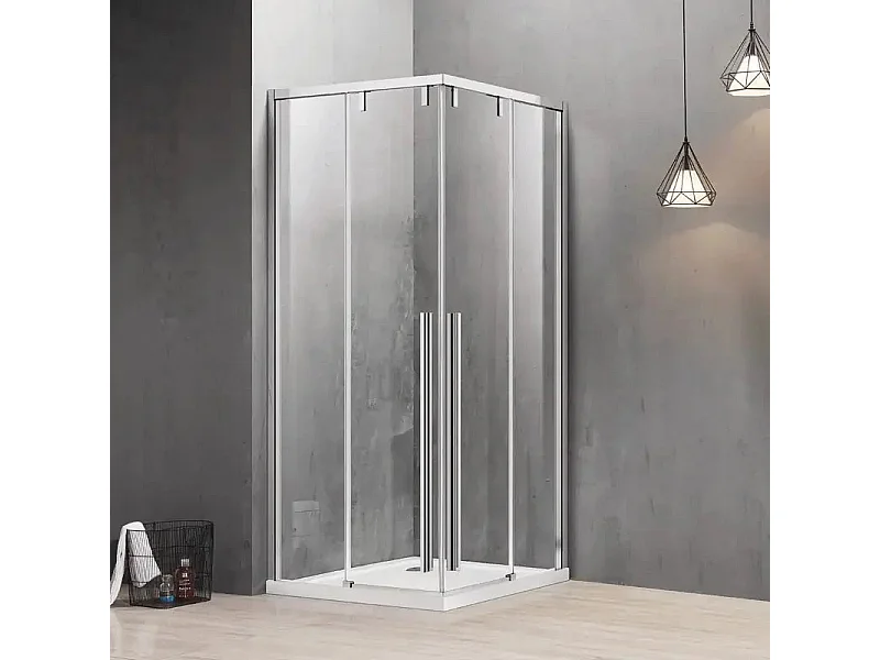 Box Doccia Soft-Close H200 Doppia Scorrevole 8mm Trasparente Anticalcare - 99.5x119.5