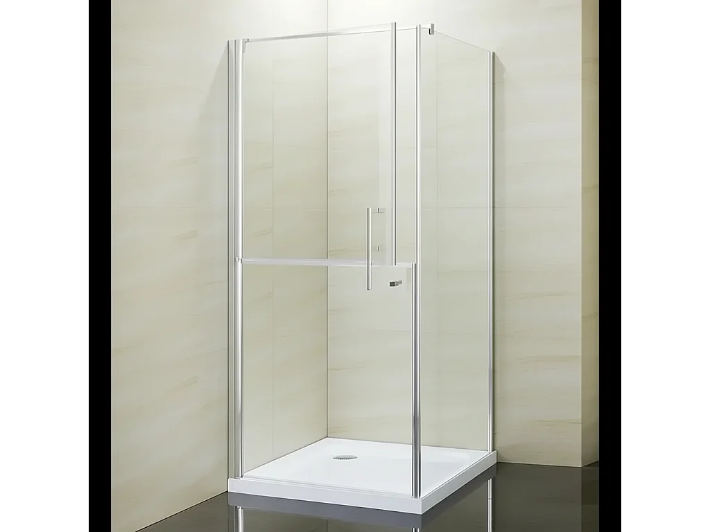 Box Doccia Disabili Fisso E Porta Sdoppiata 6mm H190cm - 80x100