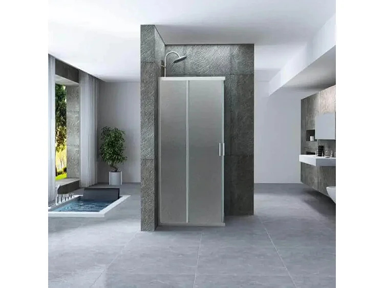 Box Doccia H190 Cristallo Opaco Anticalcare 6mm Doppia Anta Scorrevole - 80x80