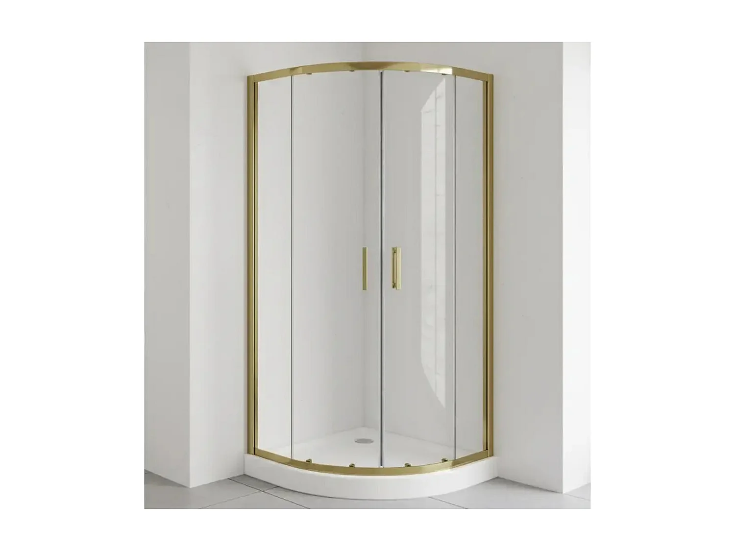 Box Doccia 90x90 Semicircolare Profili Oro Scorrevole H190 Trasparente