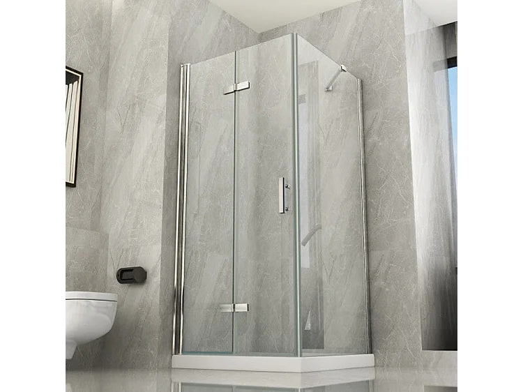 Box Doccia 8mm H195 Lato Fisso Più Anta a Libro Apertura Totale - Cancer - 60x100