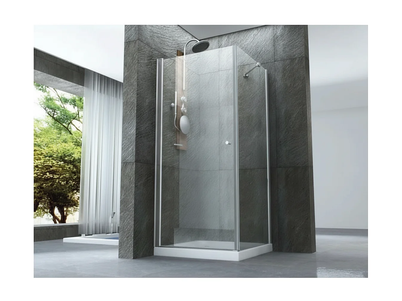 Box Doccia 8mm Anta Battente Totale e Lato Fisso - Venus - 60x80