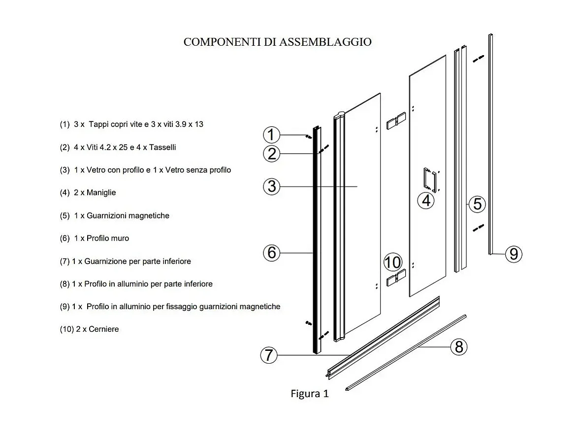 Box Doccia Opaco Due Lati Ad Anta A Libro Apertura Totale 6mm h190 - 80x80