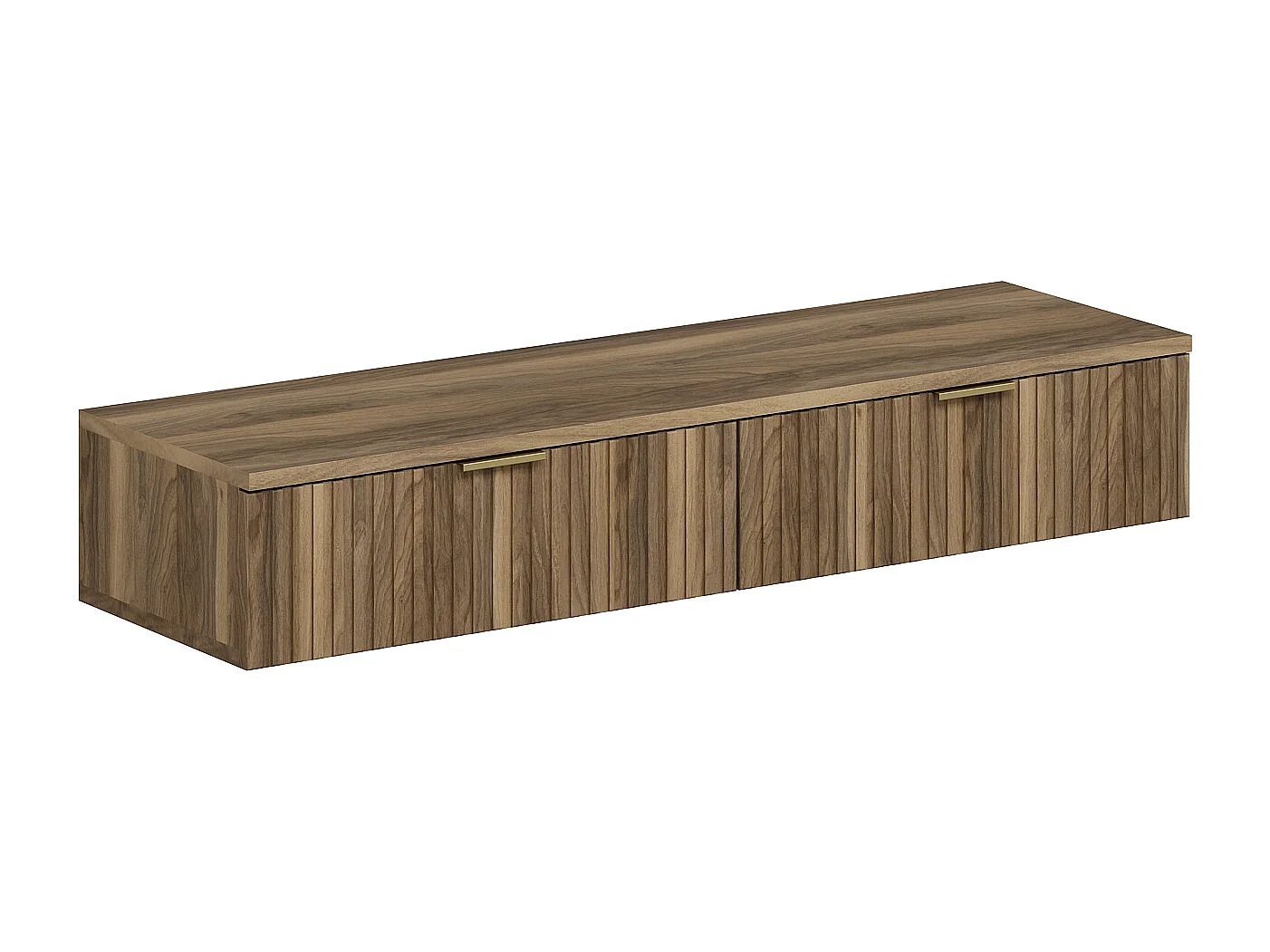 Bureau console suspendu avec 2 tiroirs – Coloris : Naturel - FRALYN