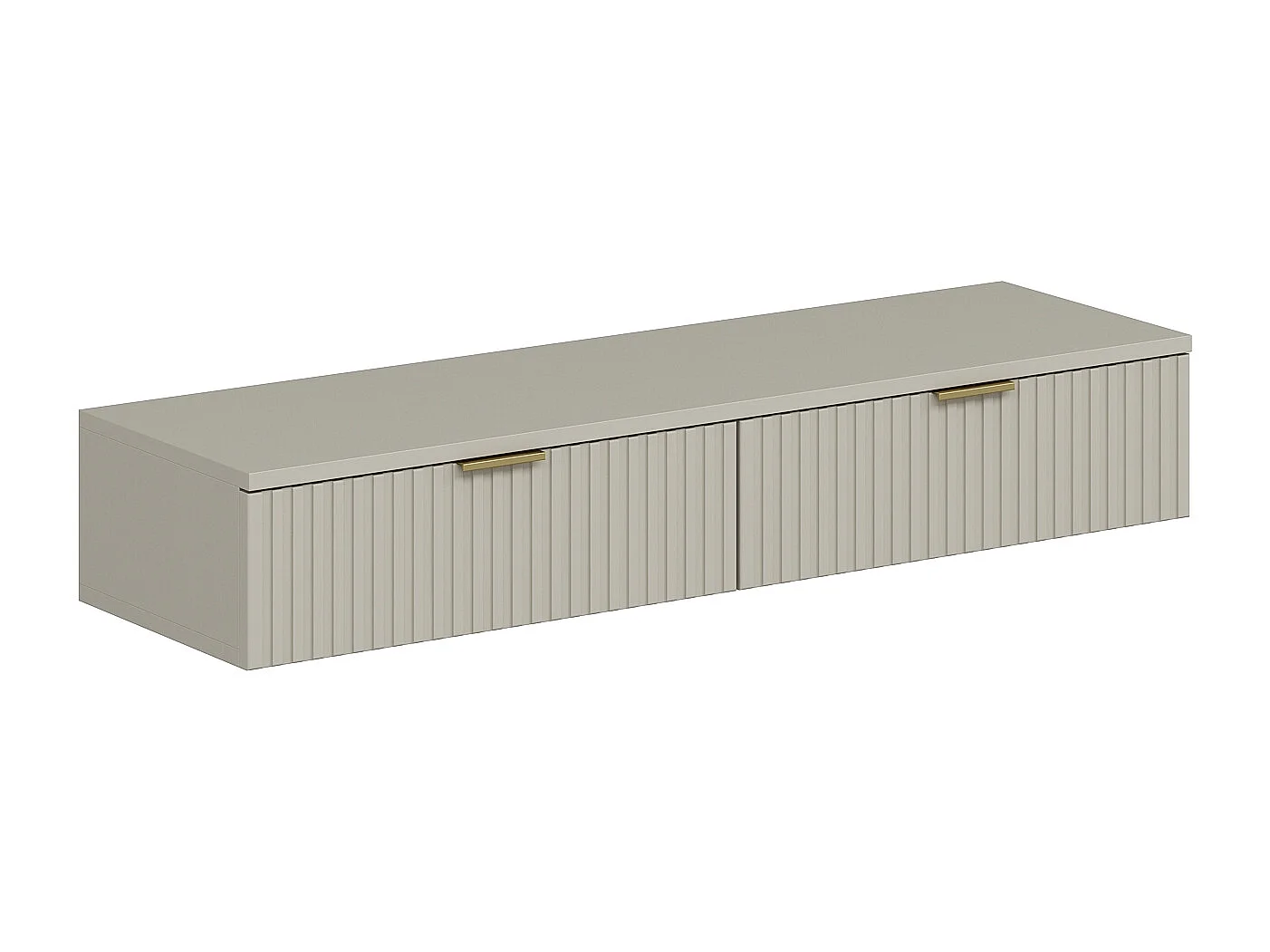 Bureau console suspendue avec 2 tiroirs – Beige - FRALYN