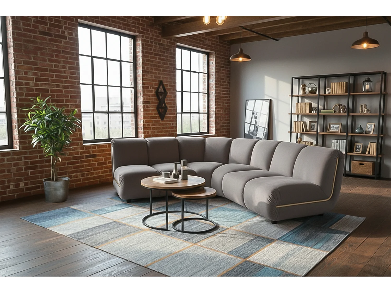 Modulares Sofa - Taupe Velvet - LAYLA