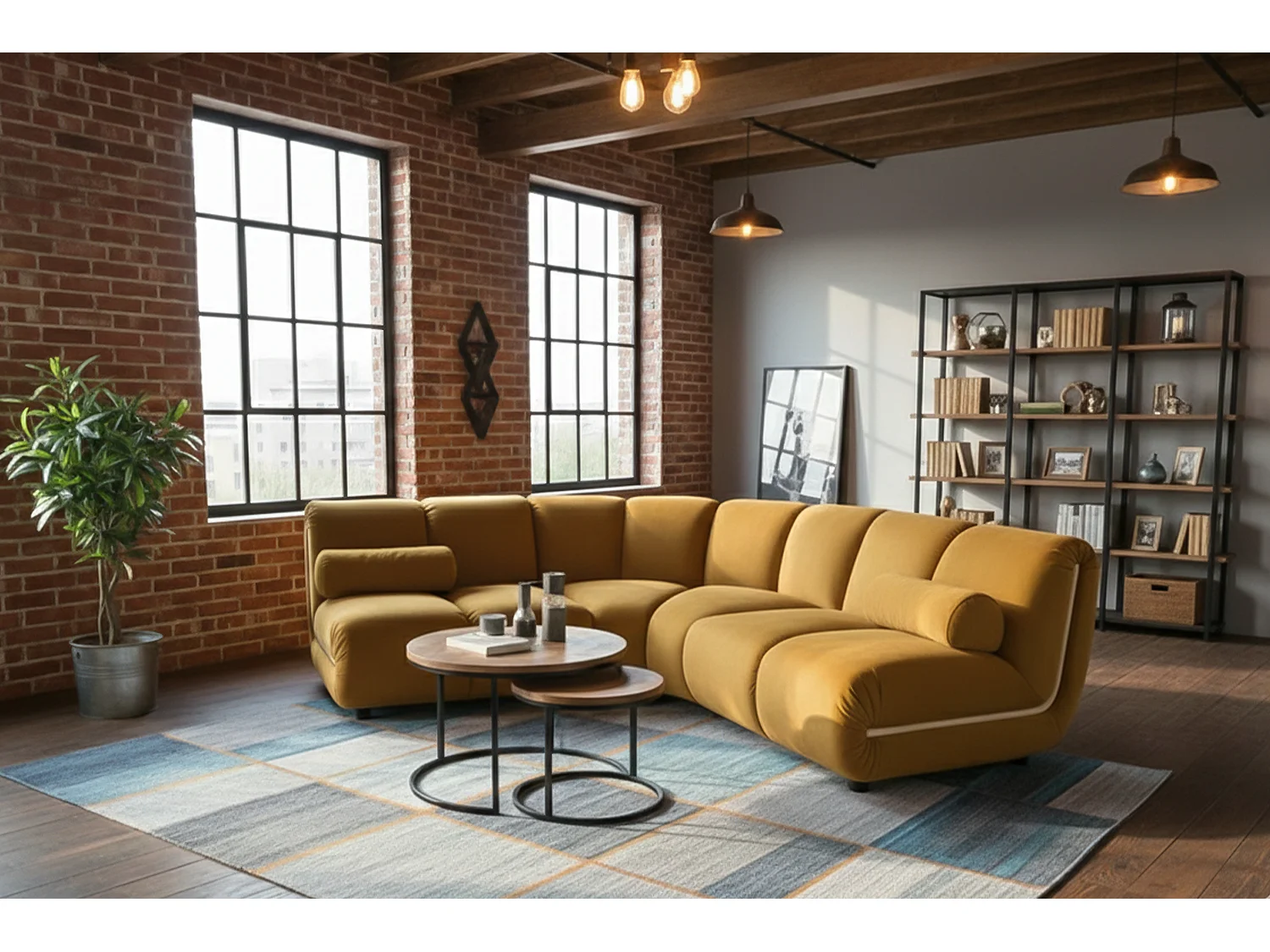 Modulares Sofa - Gelb Velvet - LAYLA