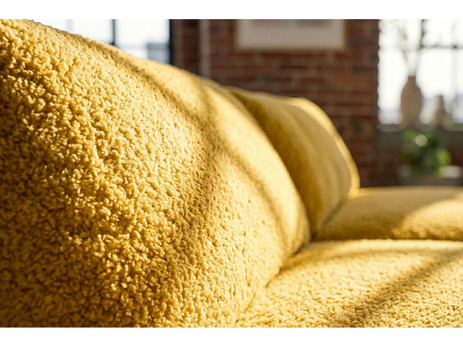 Grote bank - Geel Plat geweven stof - PADANA