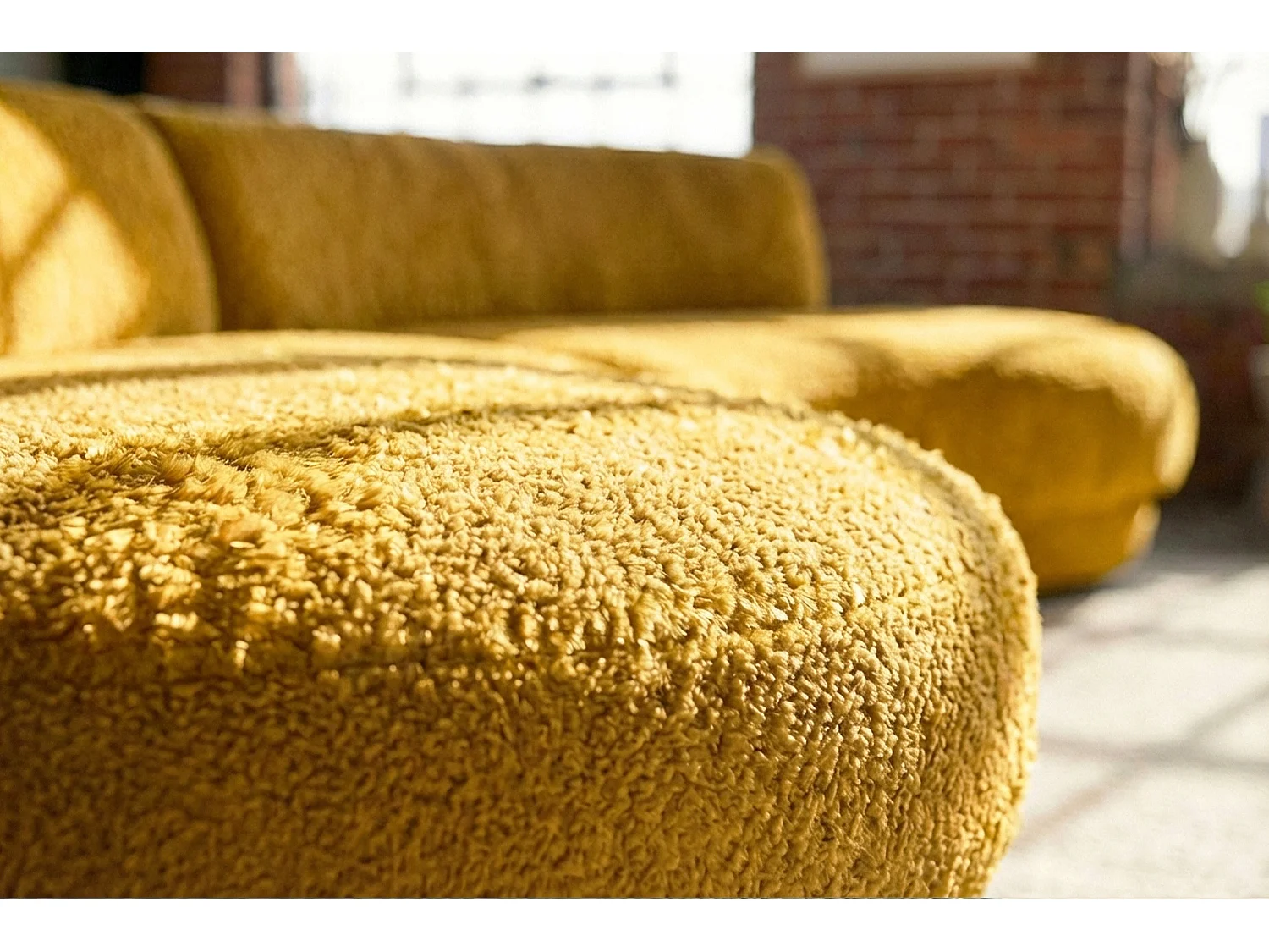 Grote bank - Geel Plat geweven stof - PADANA