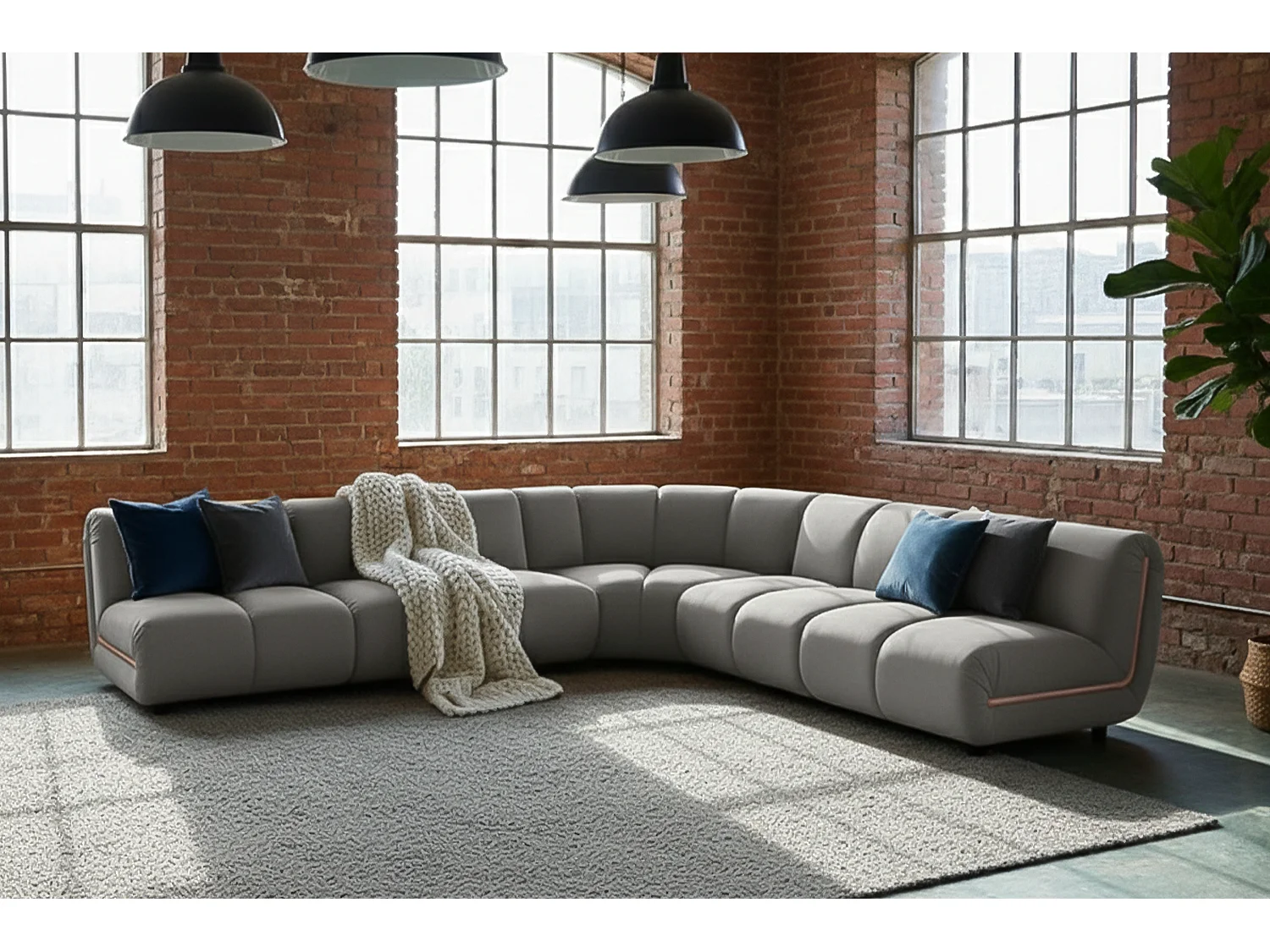 Modulares Sofa - Taupe Velvet - LAYLA