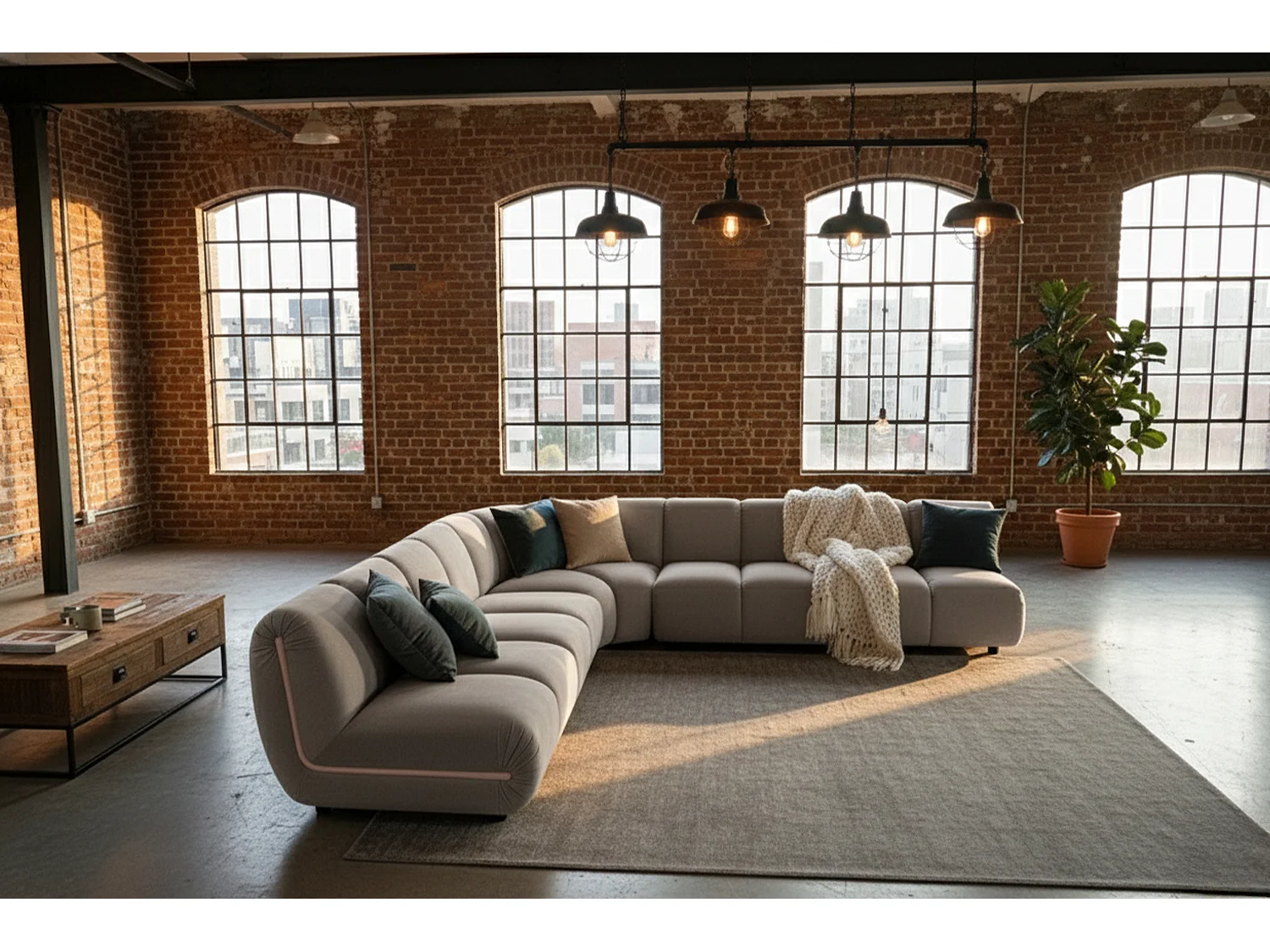 Modulares Sofa - Taupe Velvet - LAYLA