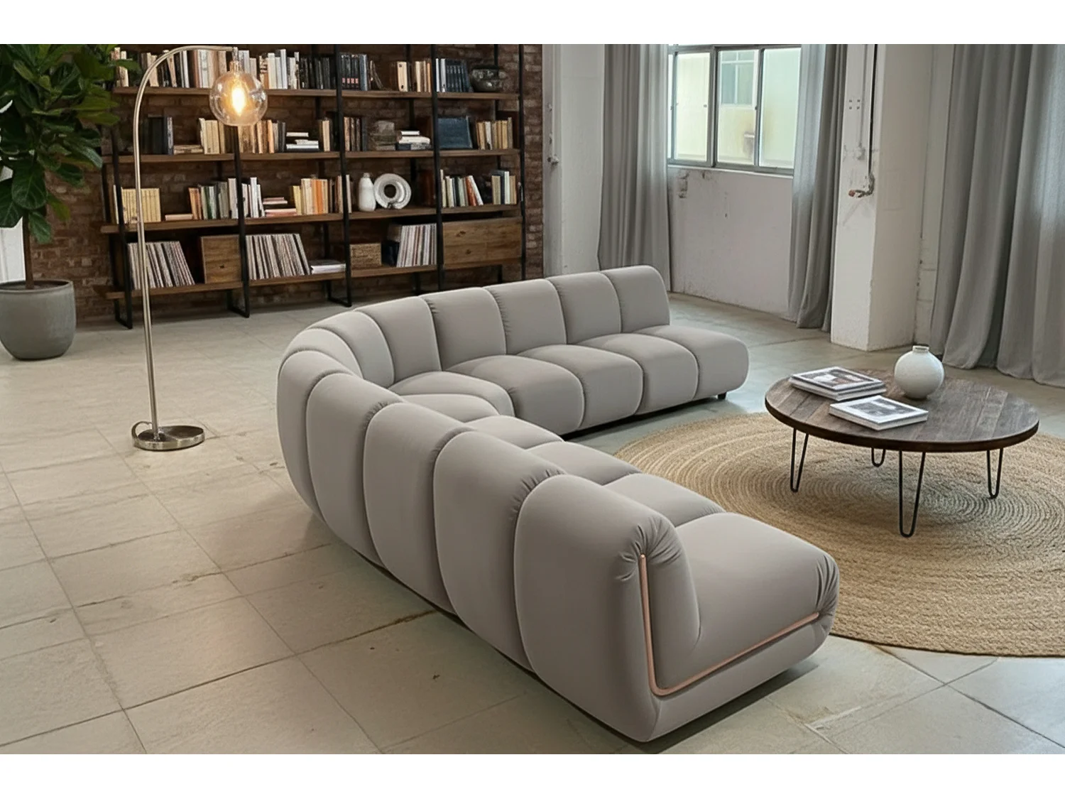 Modulares Sofa - Taupe Velvet - LAYLA
