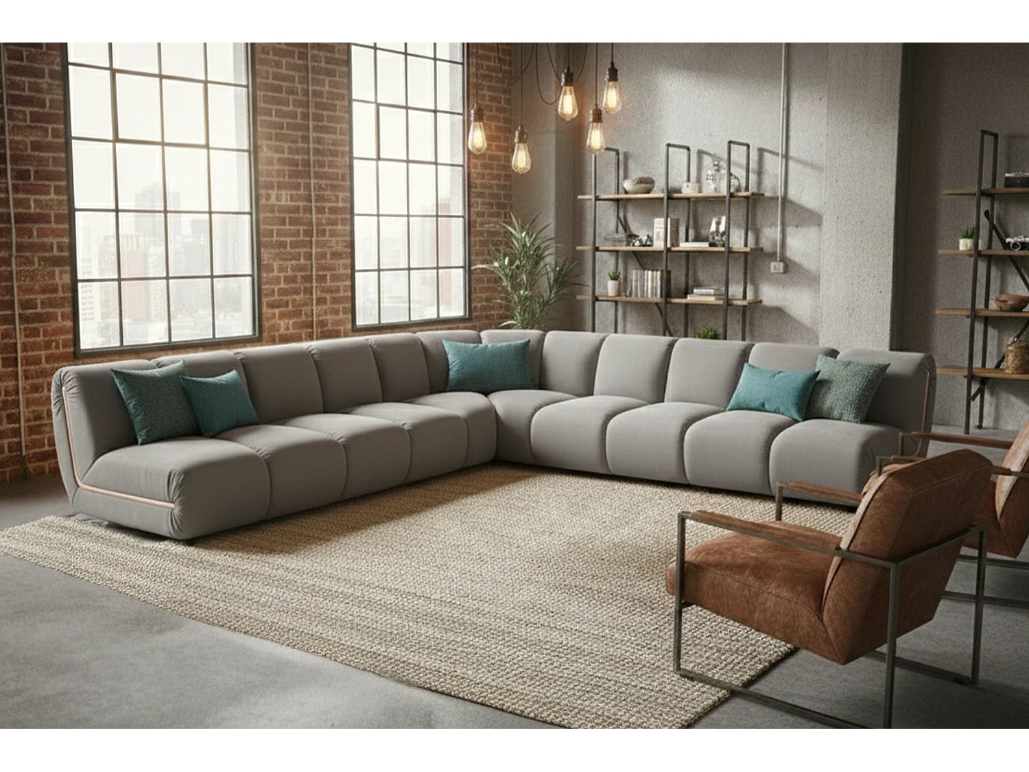 Modulares Sofa - Taupe Velvet - LAYLA