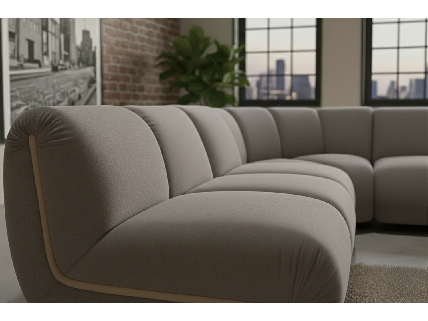 Modulares Sofa - Taupe Velvet - LAYLA