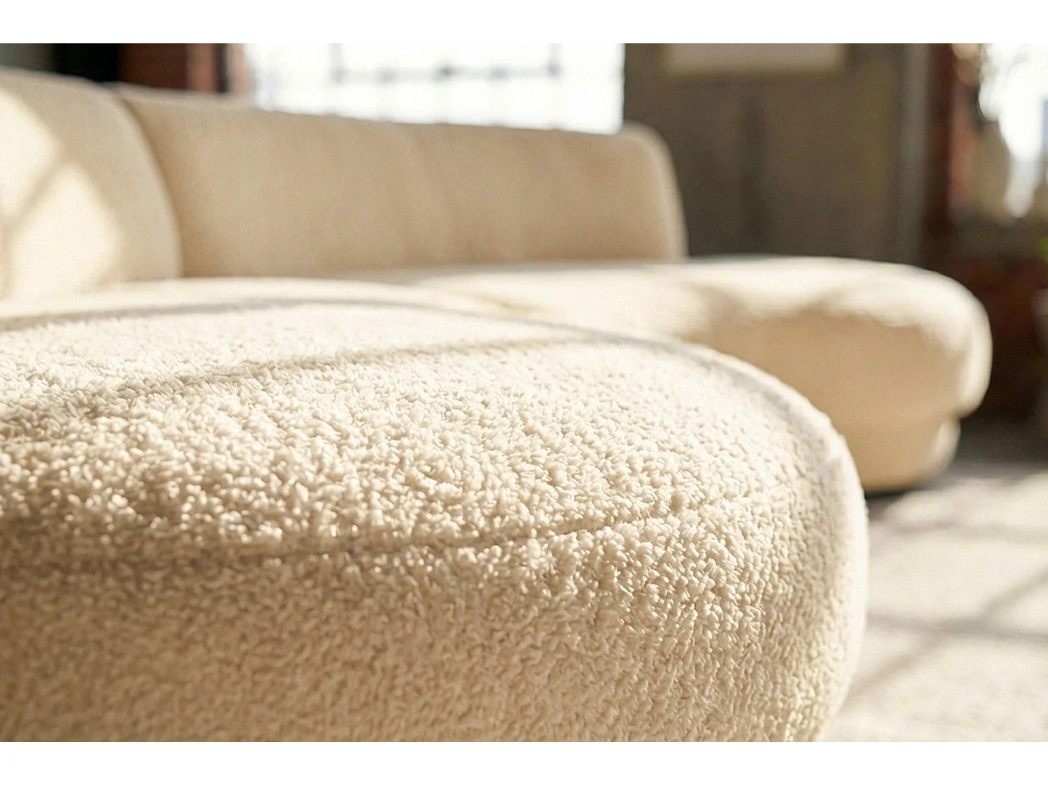 Grote bank - Beige Plat geweven stof - PADANA