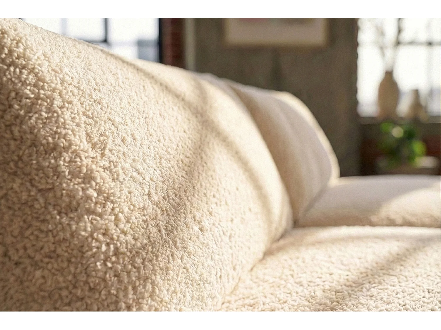 Grote bank - Beige Plat geweven stof - PADANA