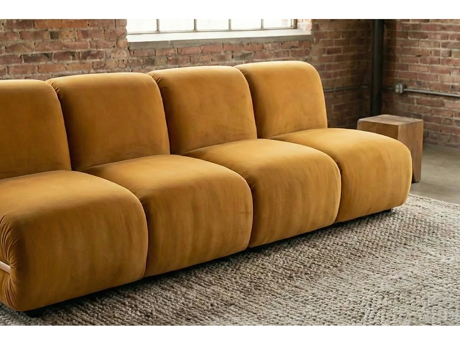 Sofá modular - amarillo terciopelo - LAYLA