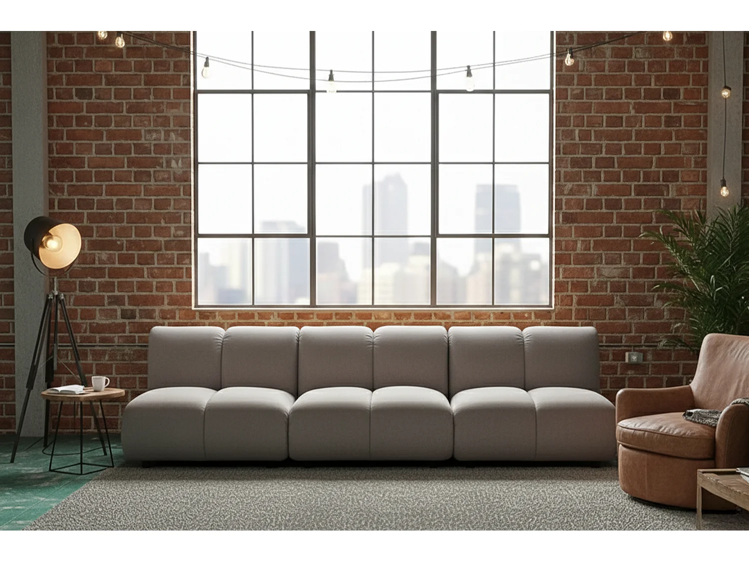 Modulares Sofa - Taupe Velvet - LAYLA