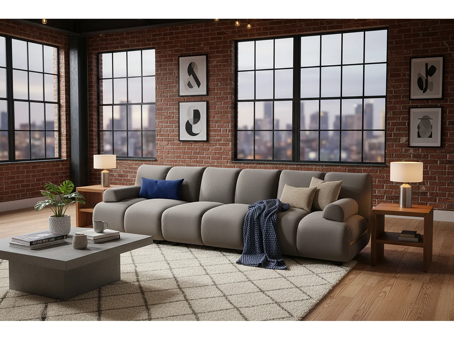 Modulares Sofa - Taupe Velvet - LAYLA