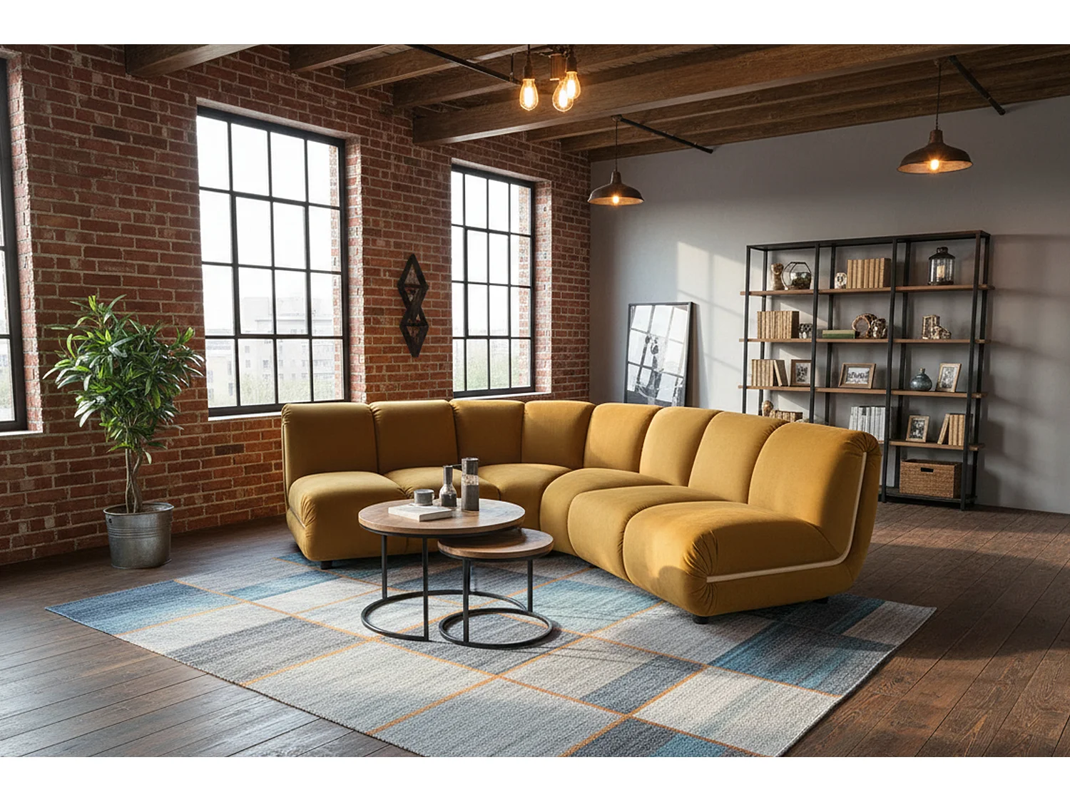 Modulares Sofa - Gelb Velvet - LAYLA