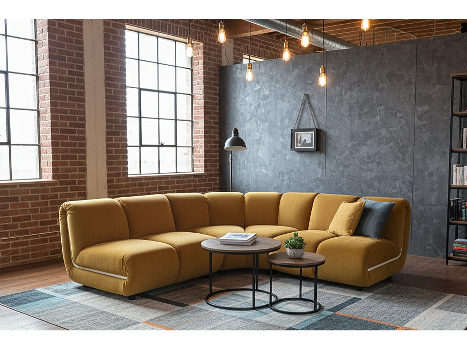 Modulares Sofa - Gelb Velvet - LAYLA