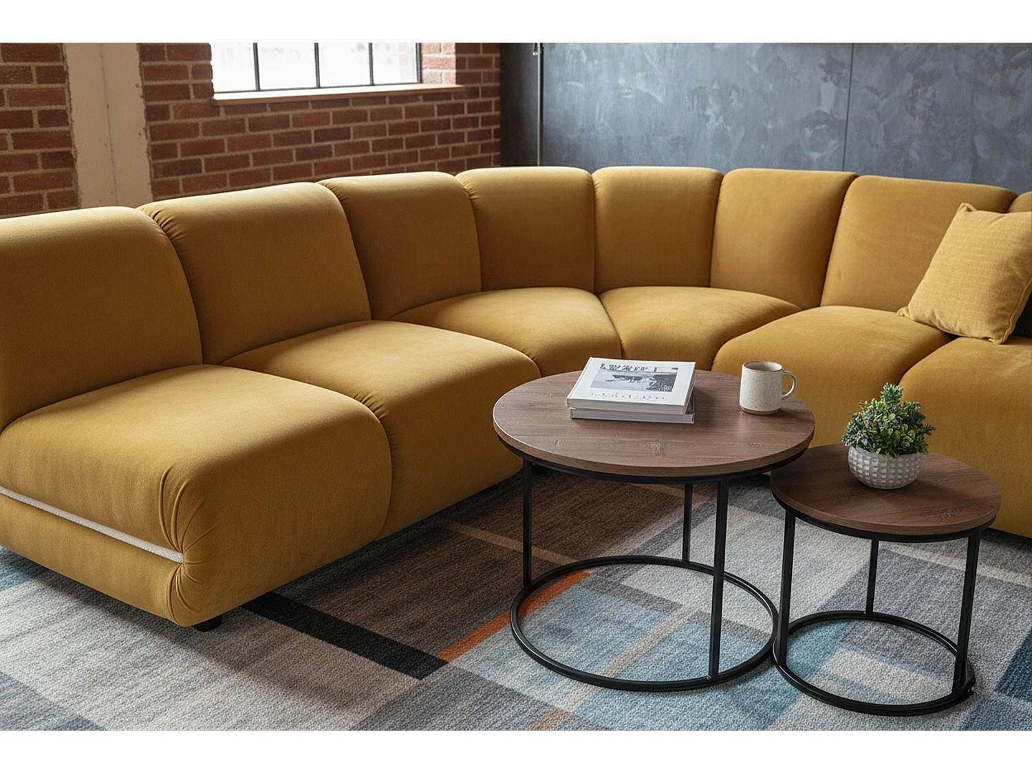 Modulares Sofa - Gelb Velvet - LAYLA