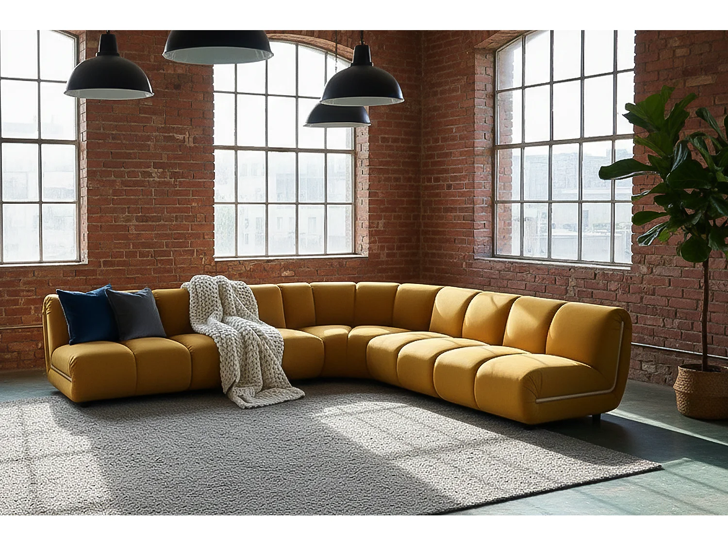Modulares Sofa - Gelb Velvet - LAYLA