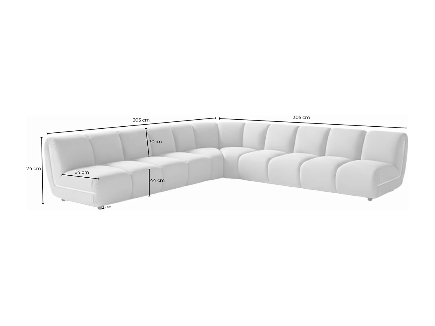 Modulares Sofa - Gelb Velvet - LAYLA