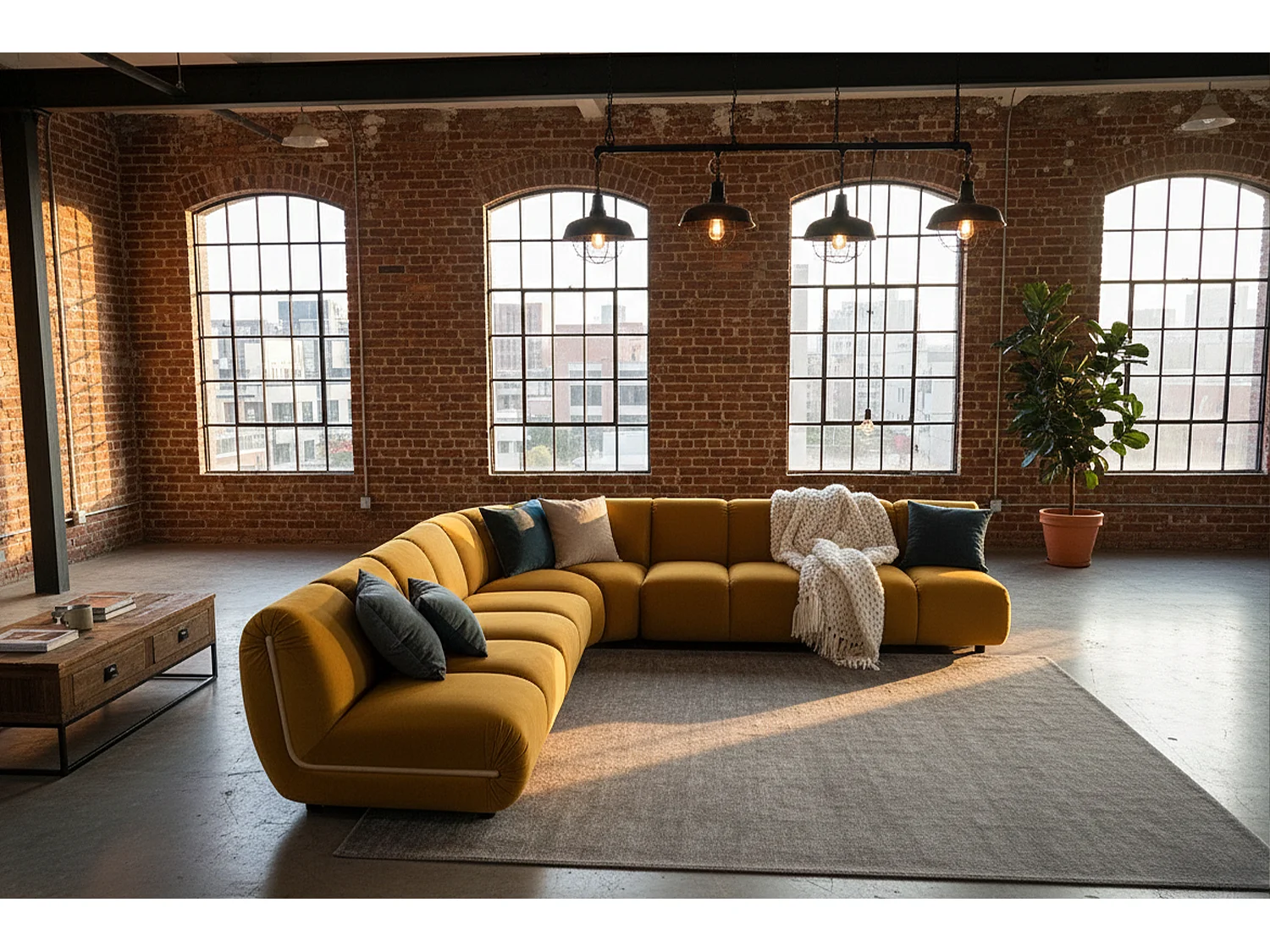 Modulares Sofa - Gelb Velvet - LAYLA