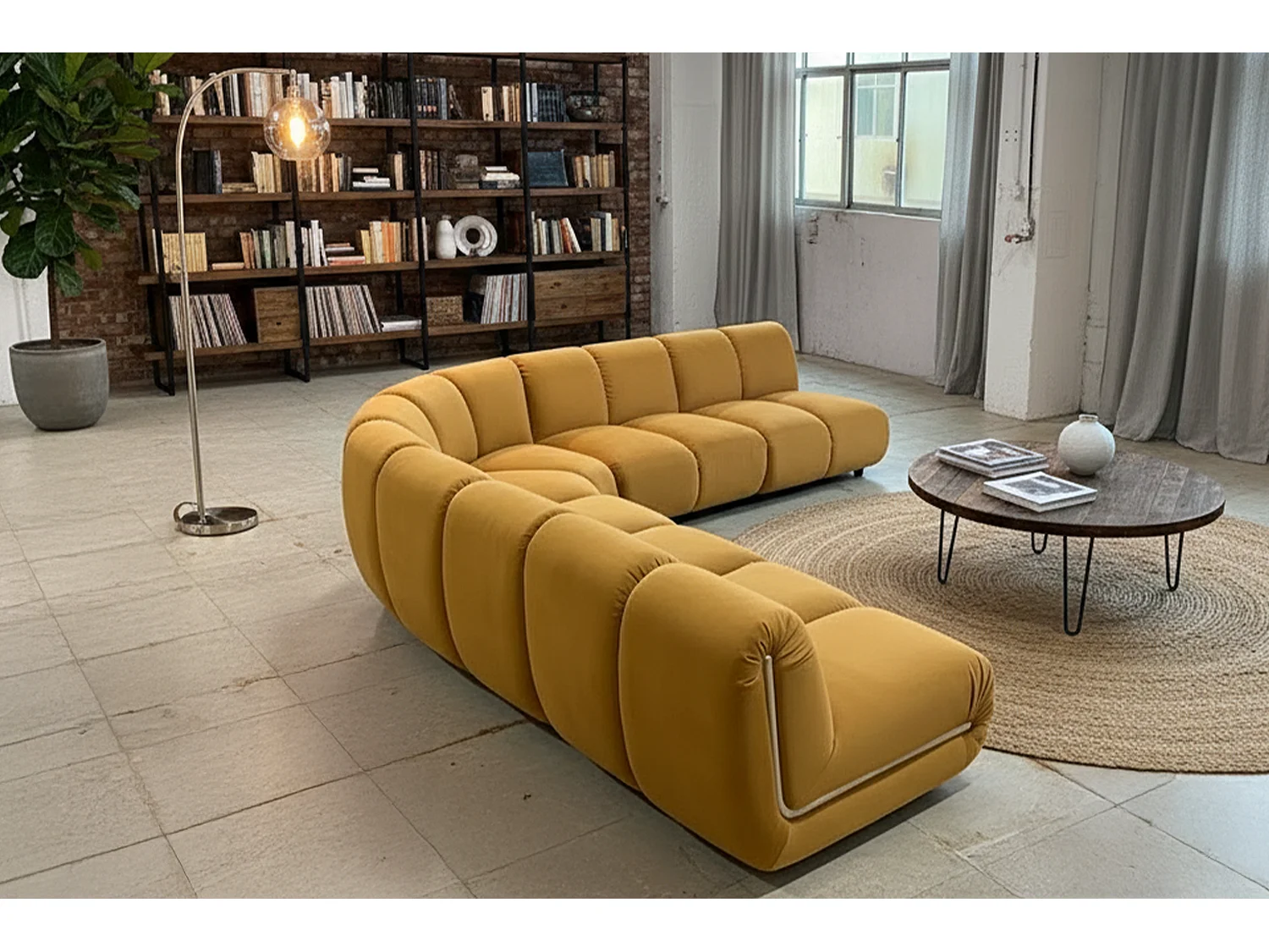 Modulares Sofa - Gelb Velvet - LAYLA