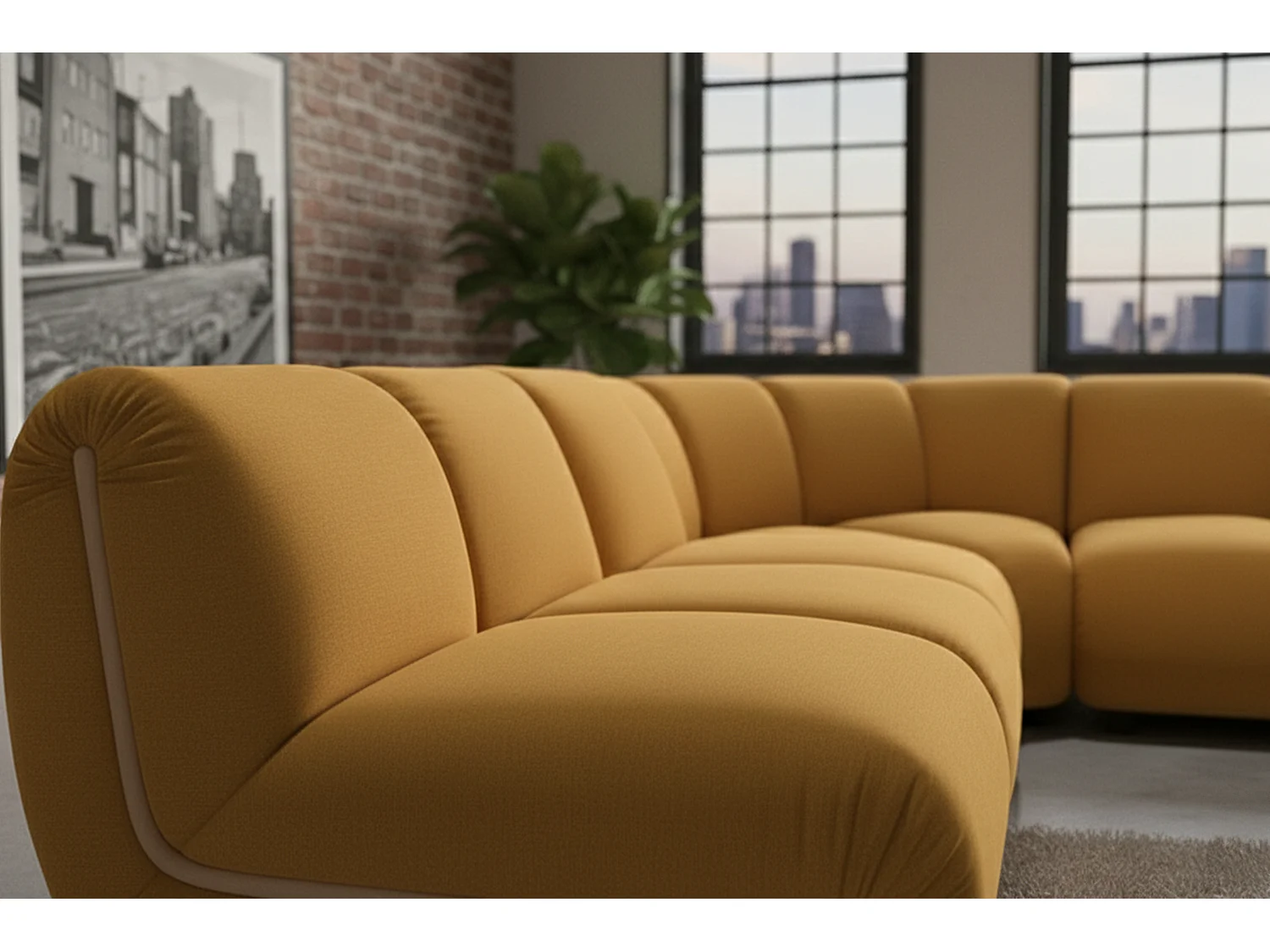 Modulares Sofa - Gelb Velvet - LAYLA