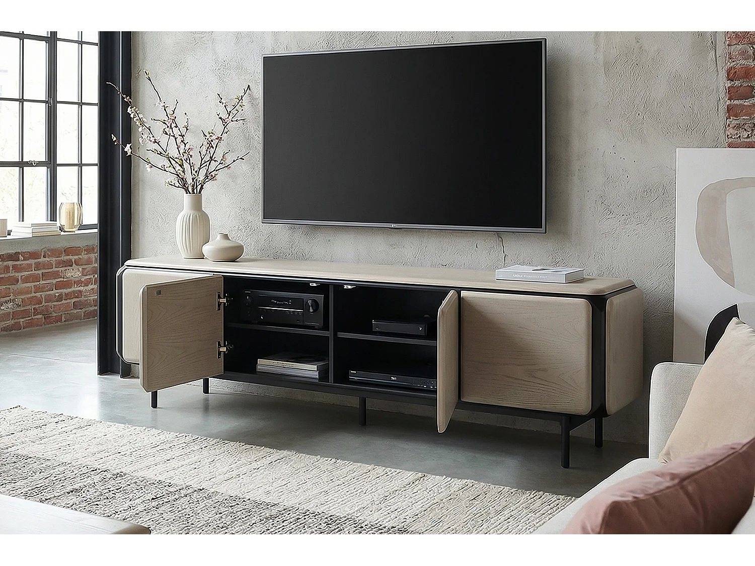 Lowboard - Grau Holz - AVRIL